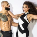 Photo: Ricochet shares an intimate moment with Samantha Irvin after his win at AEW Full Gear 2025